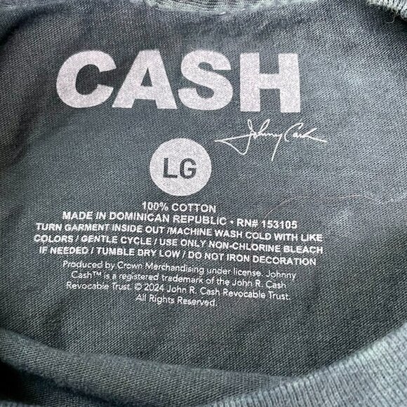 NWOT Johnny Cash Man in Black Band Tee Green Large 100% Cotton Licensed Merch - Picture 4 of 8